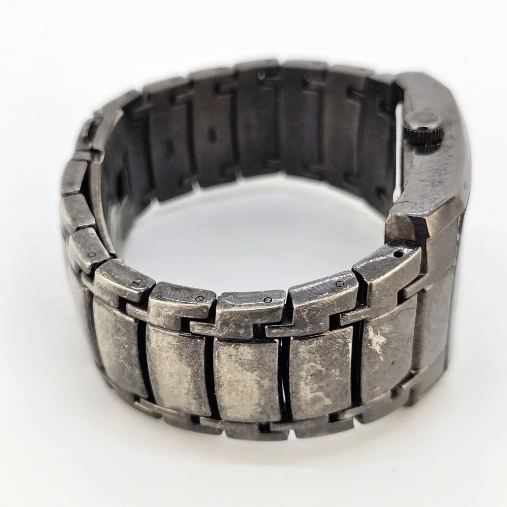 Men's Diamond Analog Watch 35MM Black Dial Black Bracelet Band 6
